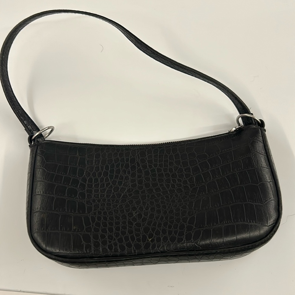 Black Snake Skin Shoulder Bag
